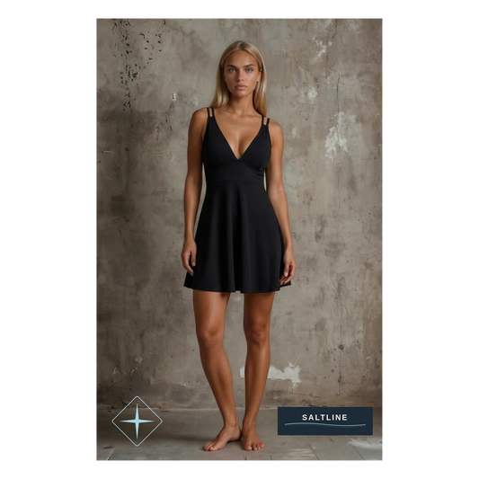 The Coastal Swim Dress — Full Length View