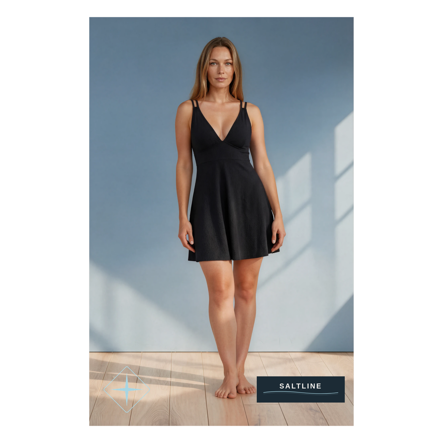 The Coastal Swim Dress — Side Profile