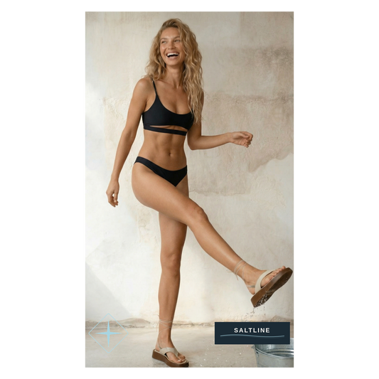 The Malibou Black Bikini Set — Saltline Sustainable Swimwear