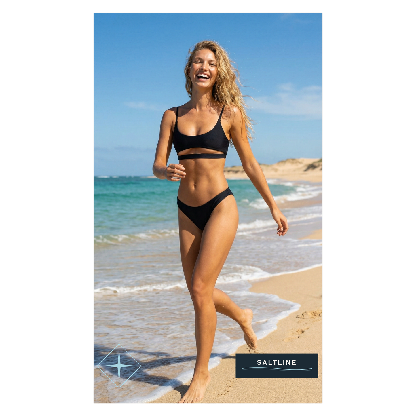 The Malibou Black Bikini — Cut-Out Bralette Detail