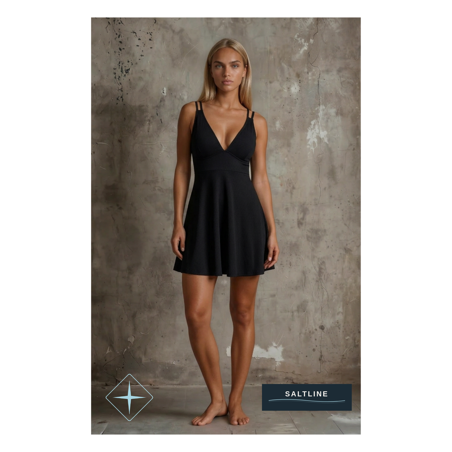 The Coastal Swim Dress — Full Length View