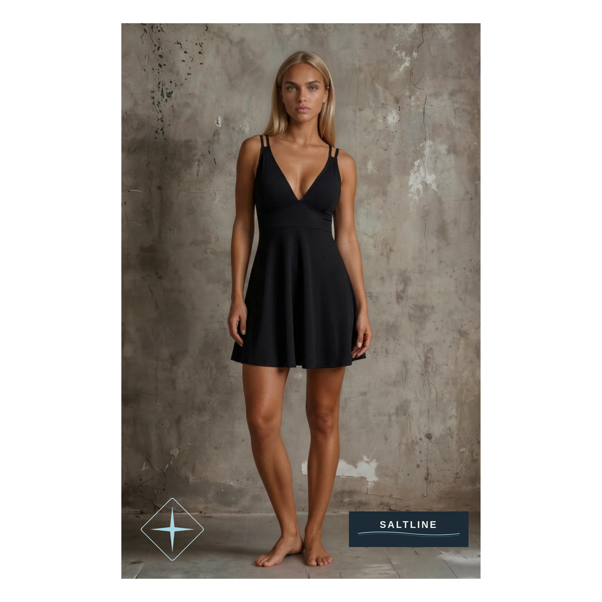 The Coastal Swim Dress — Full Length View